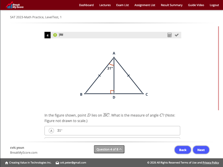 Math Level Test geometry question